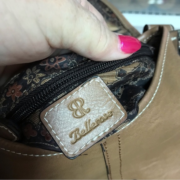 Bellrose Retro Flap Over Buckle Snap  Brown Leather Shoulder Bag - Picture 4 of 5